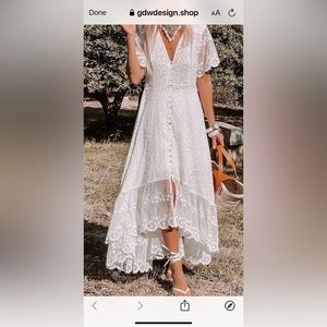 White lace boho style dress